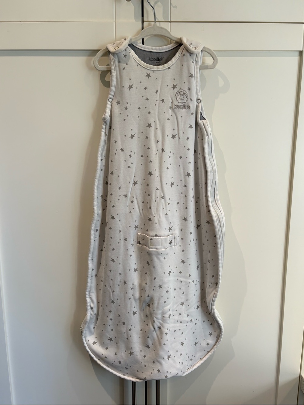 Woolino 4 Season Ultimate Sleep Bag - Merino Wool - Star white - 2-24 months